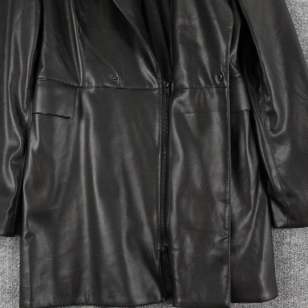 Khy x Namilia Dress Large Black Faux Leather Blazer Mini Chic Trench Night Out - Picture 8 of 14